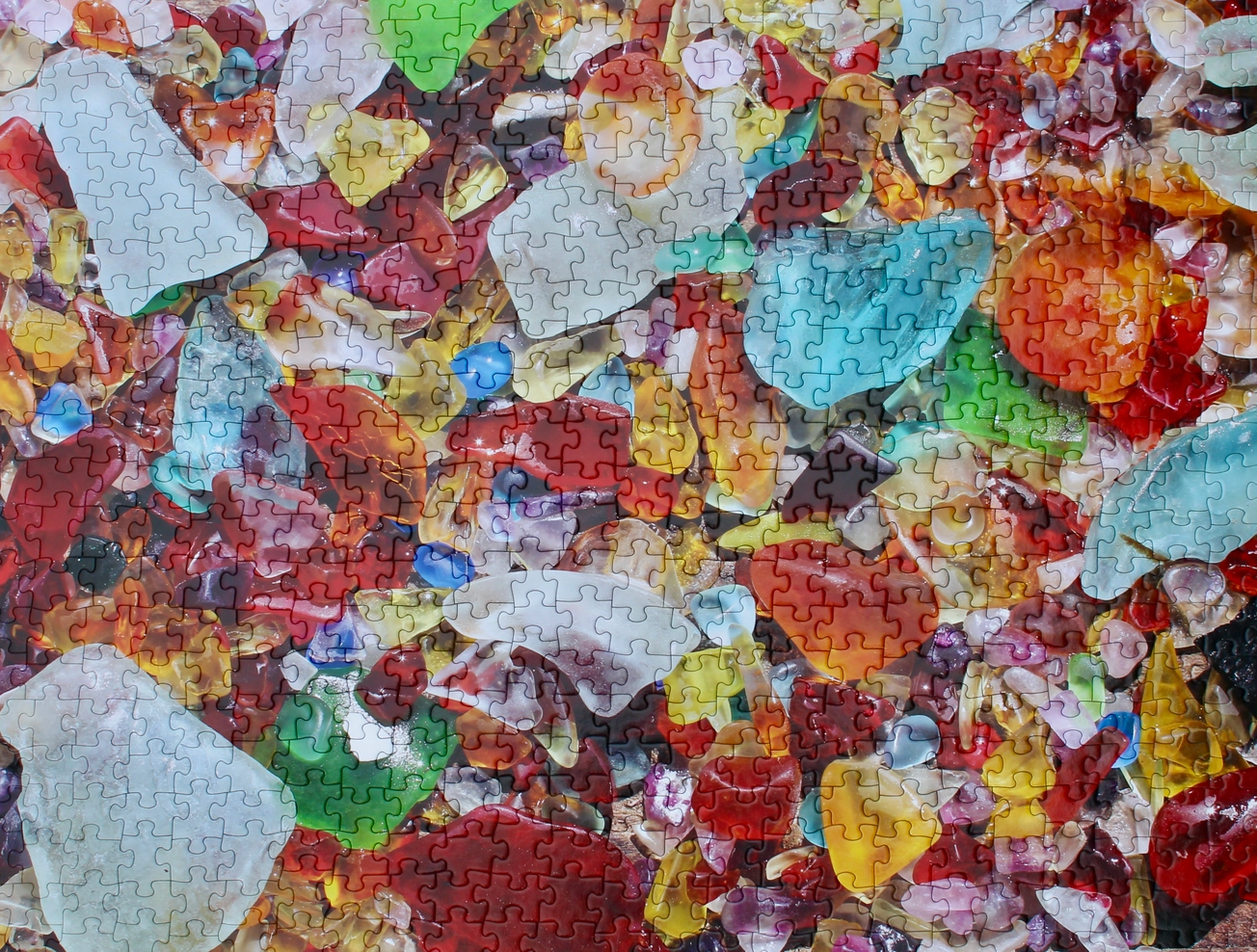 Beach Glass Rainbow Colors Puzzle