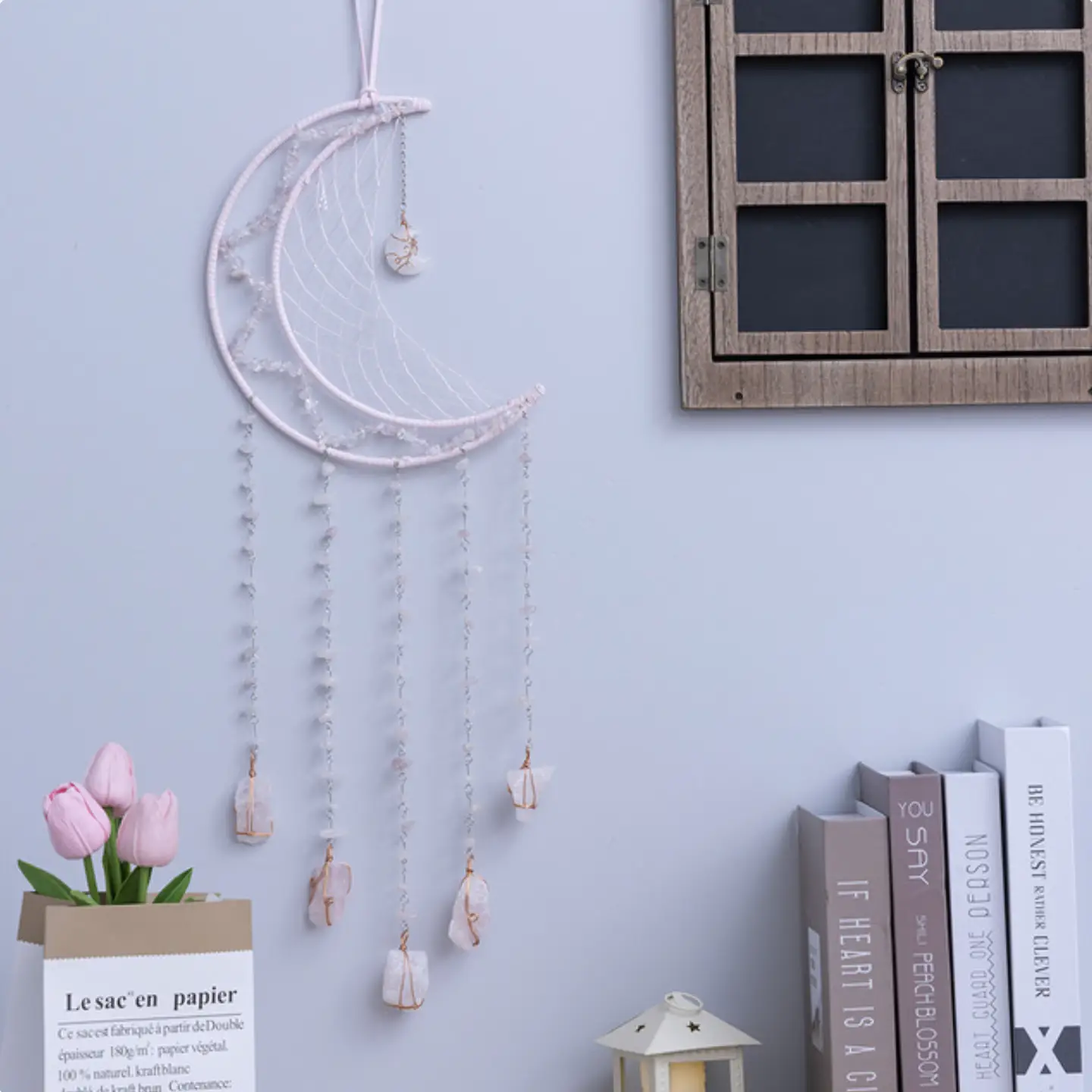 Crystal Agate Moon Wall Hanging