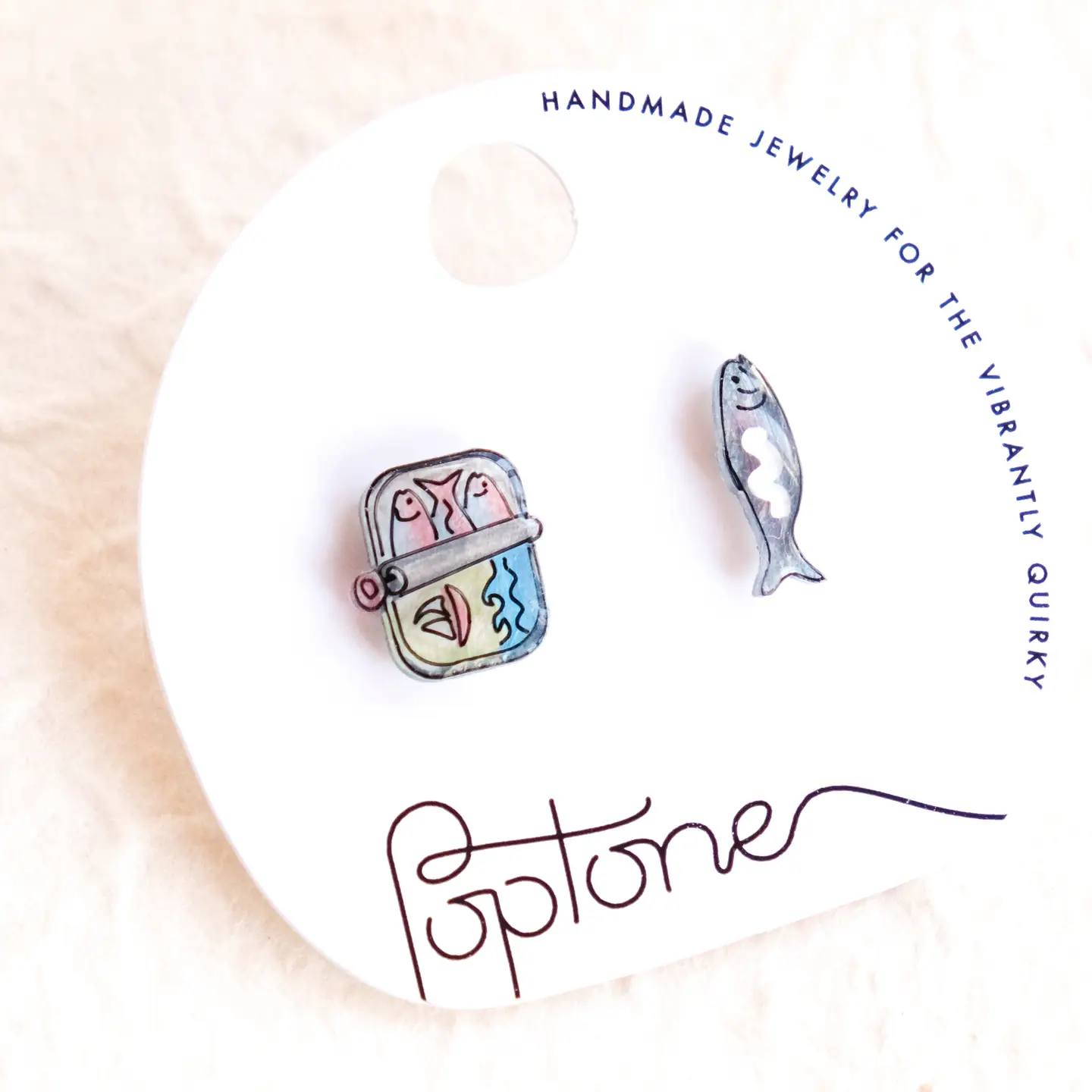 Sardines Canned Fish Stud Earrings