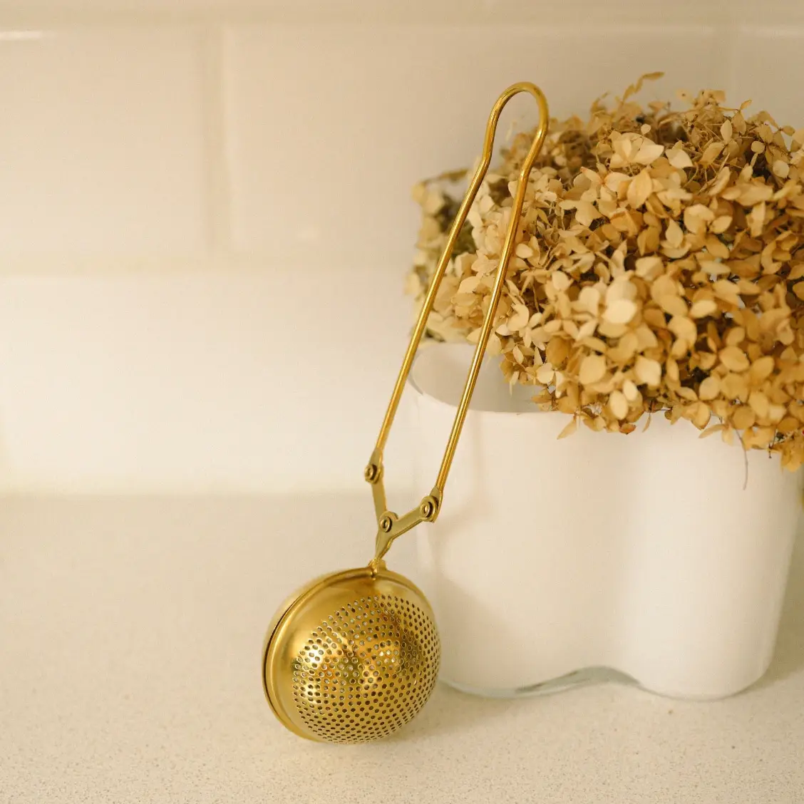 Tea Ball Infuser Handle Gold