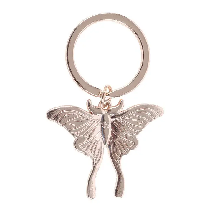 Light Luna Moth Enamel Keyring