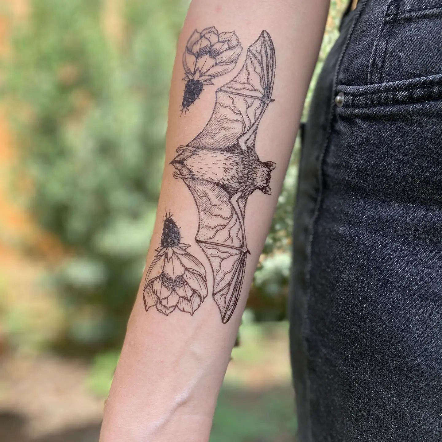 Free-Tailed Bat Temp Tattoo