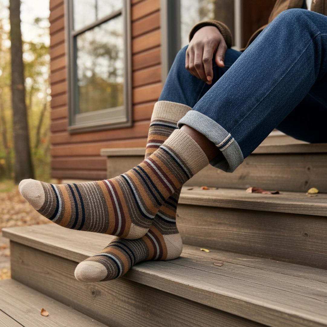 Alpaca Socks Stripe Tierra