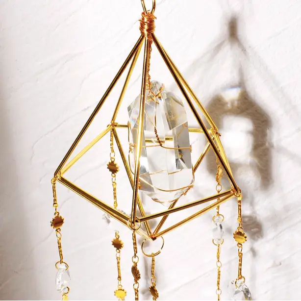 White Quartz Chandelier Prism Suncatcher