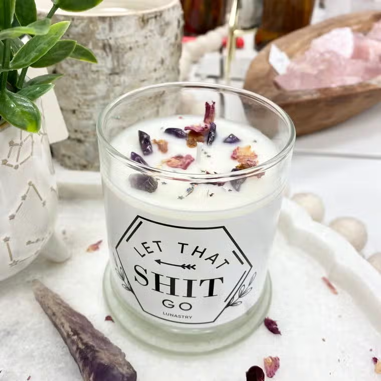 Let That Sh*t Go Crystal Candle