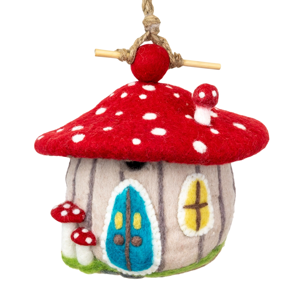 Felted Birdhouse Forest Mushroom