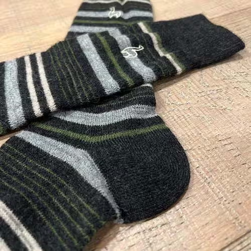 Alpaca Socks Striped Moss