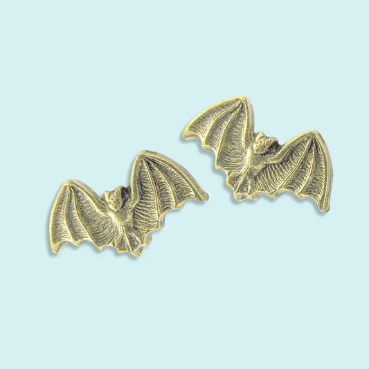 Gold Bat Stud Earrings