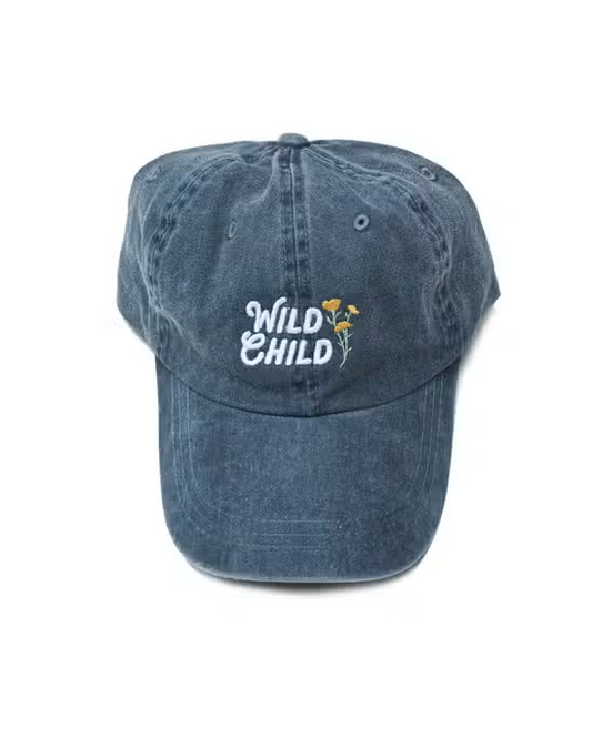 Wild Child Baseball Hat-Faded Navy