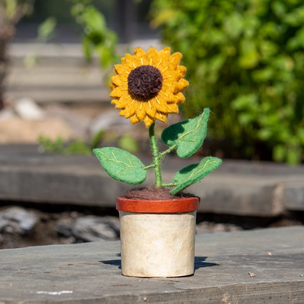 Sunflower Felt Potted Flower