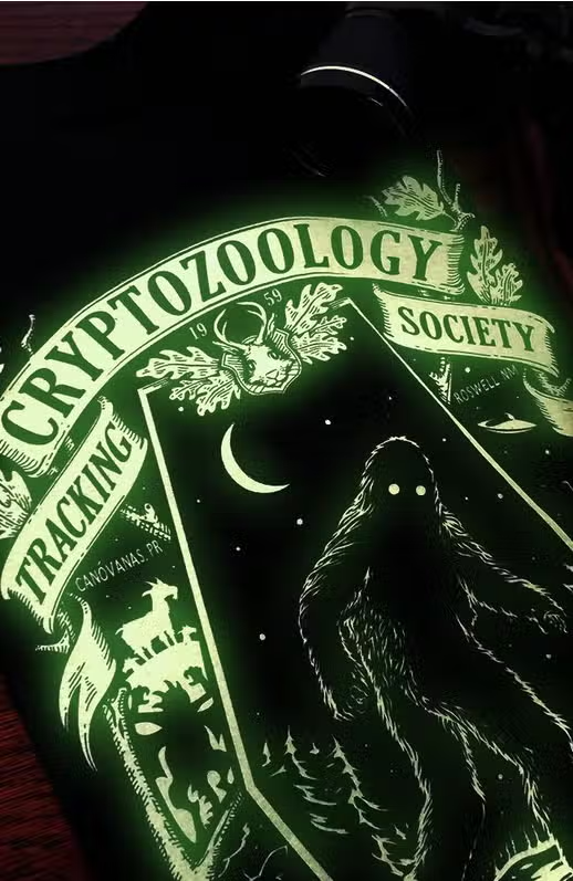 Cryptozoology Tracking T-Shirt-Glow in Dark