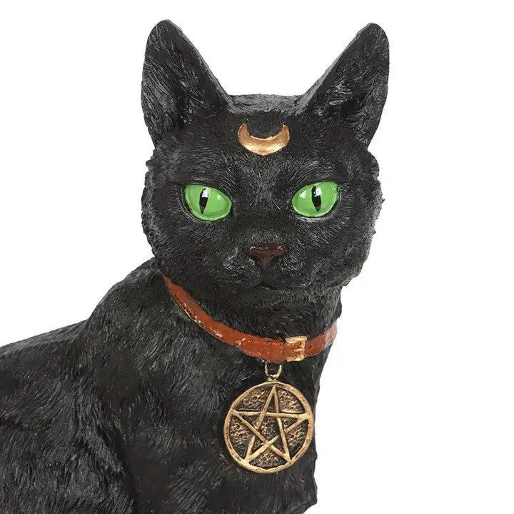 Gothic Sitting Black Cat Figurine