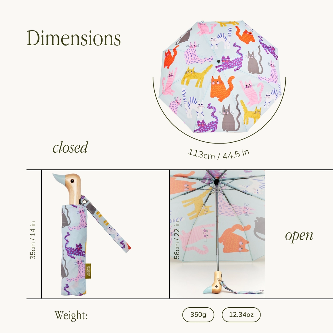 Eco Duck Umbrella Arty Cats