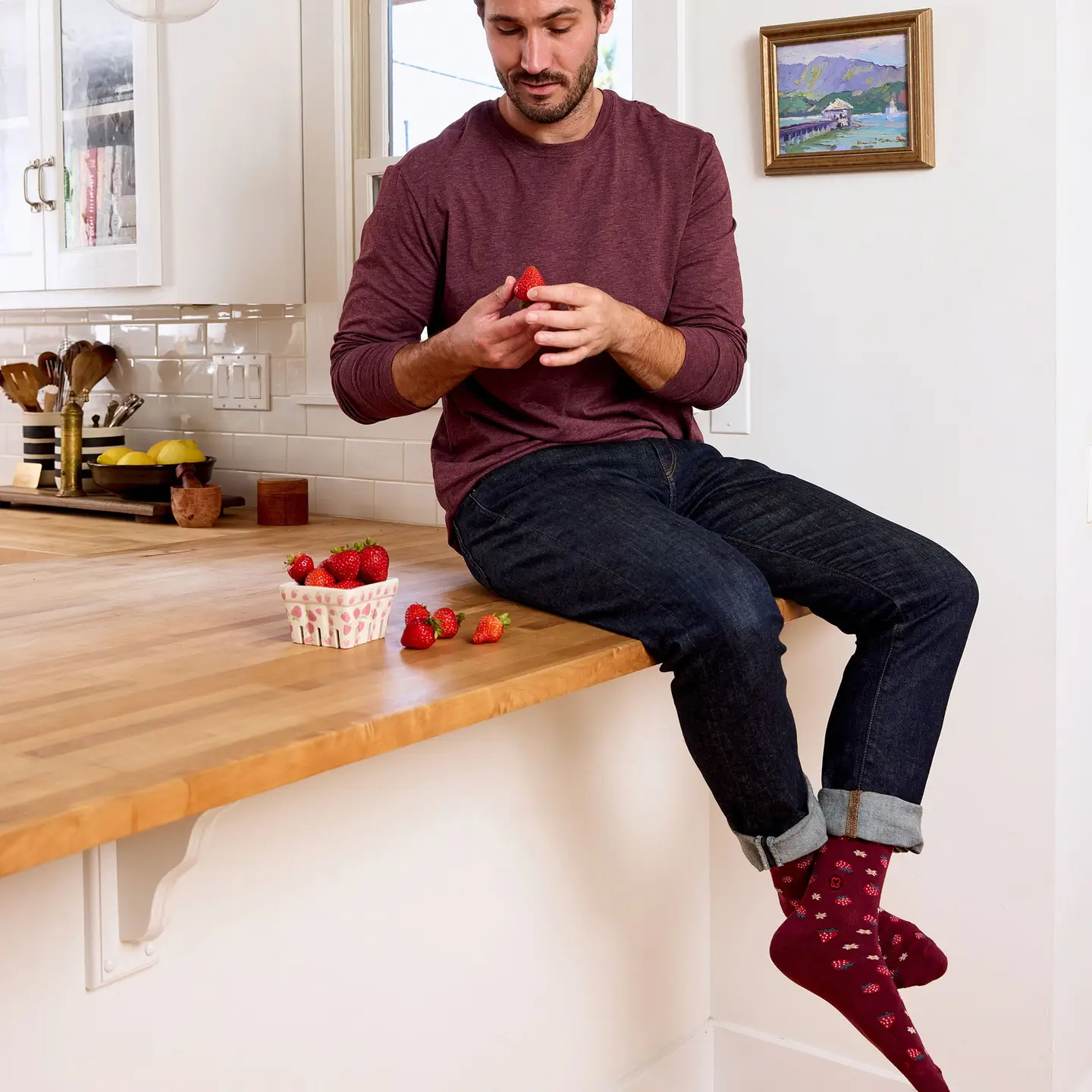 Socks That Support Self Checks Strawberries