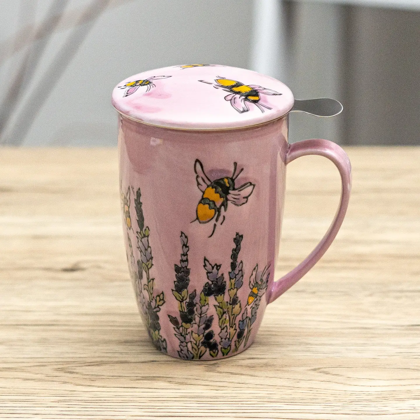 Tea Infuser Mug 15oz Spring Honeybee