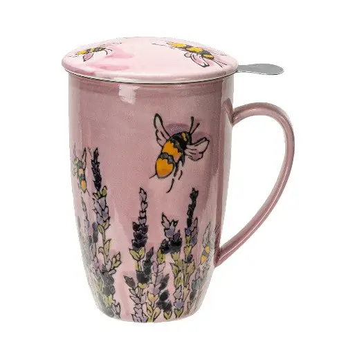 Tea Infuser Mug 15oz Spring Honeybee