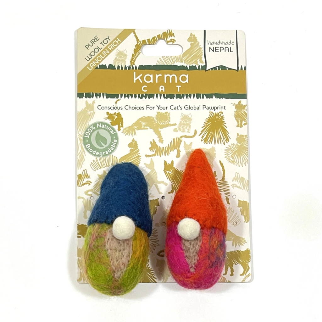 Wool Cat Toys Gnomes pk/2