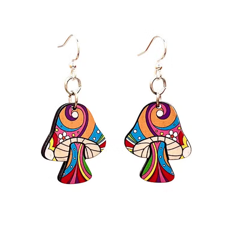 Psychedelic Mushroom Earrings