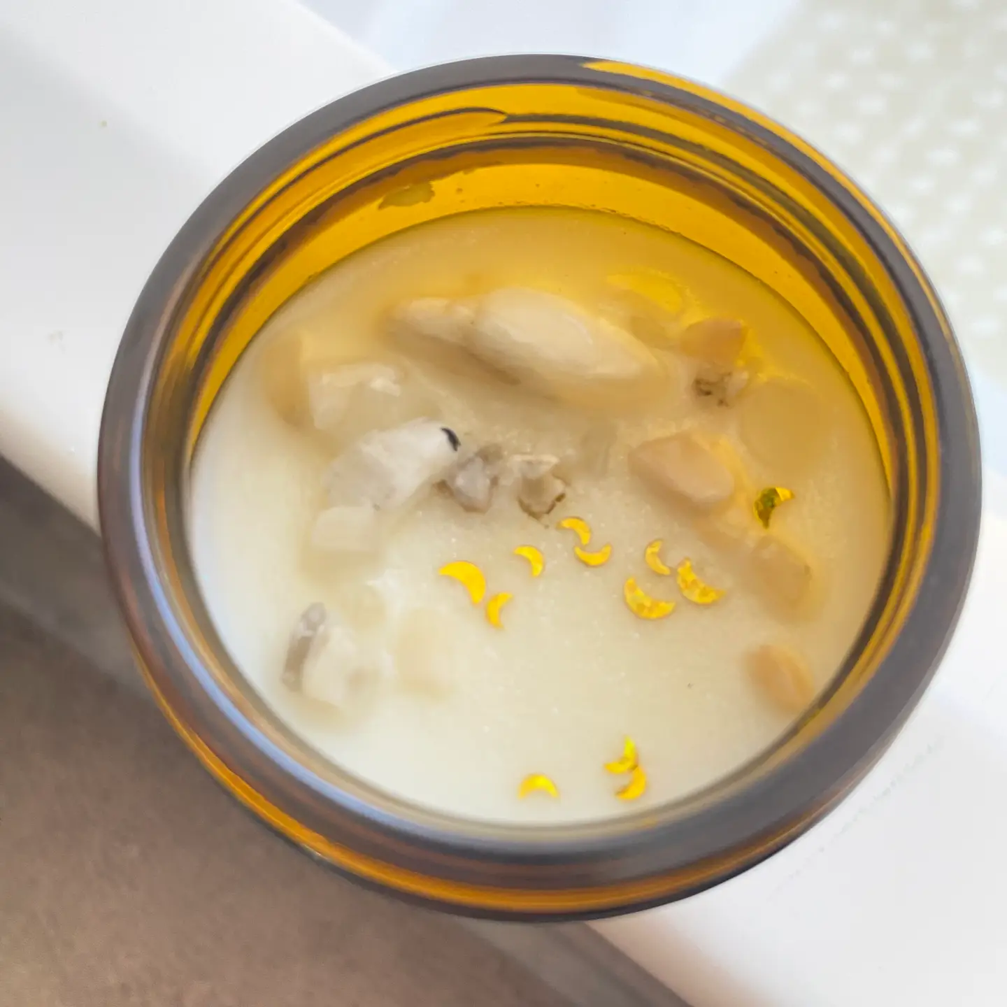 Moonstone Crystal Candle White Eucalyptus