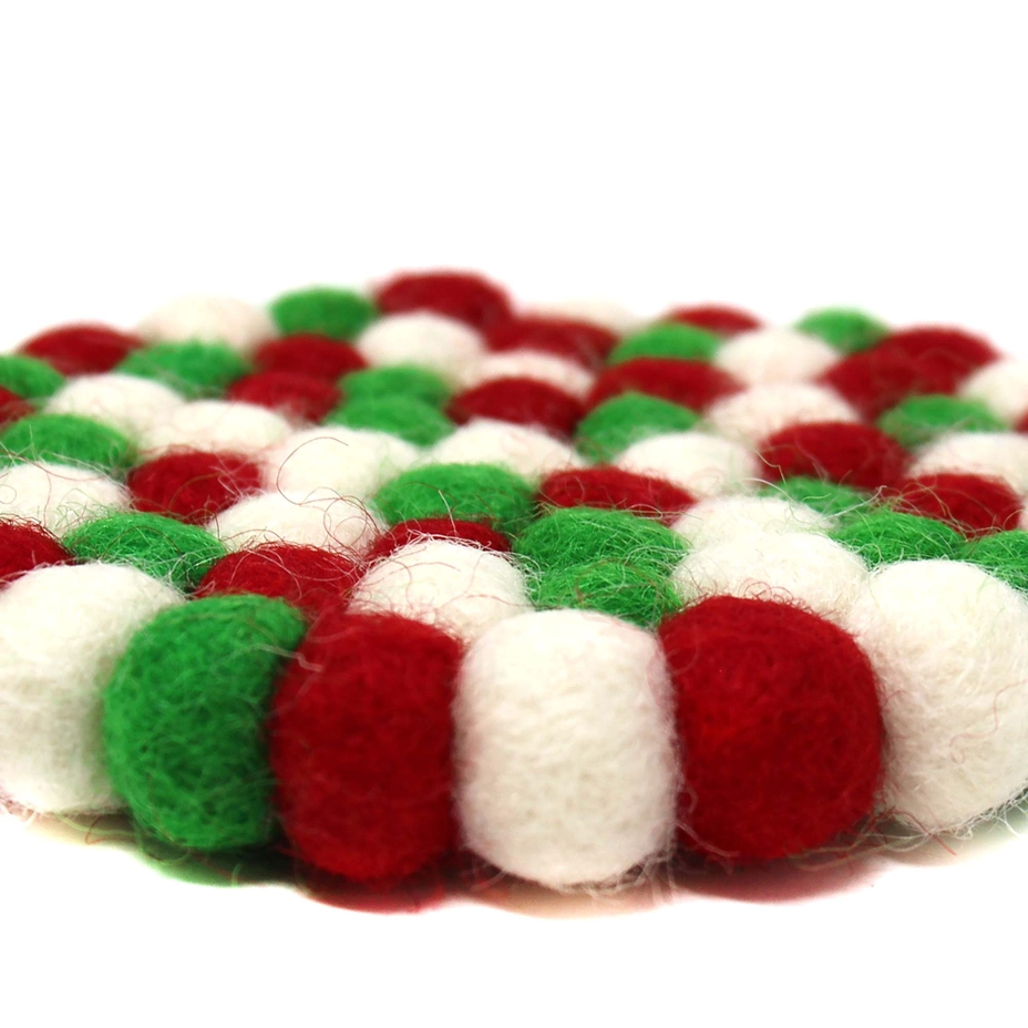 Felted Ball Trivet Christmas