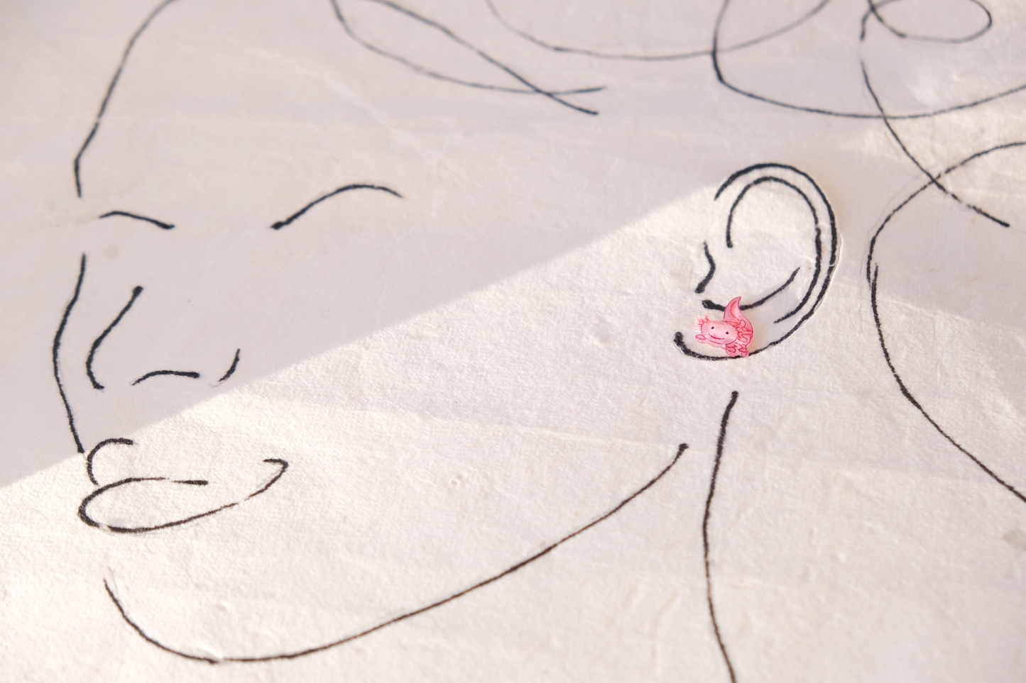 Cute Pink Kawaii Axolotl Stud Earrings