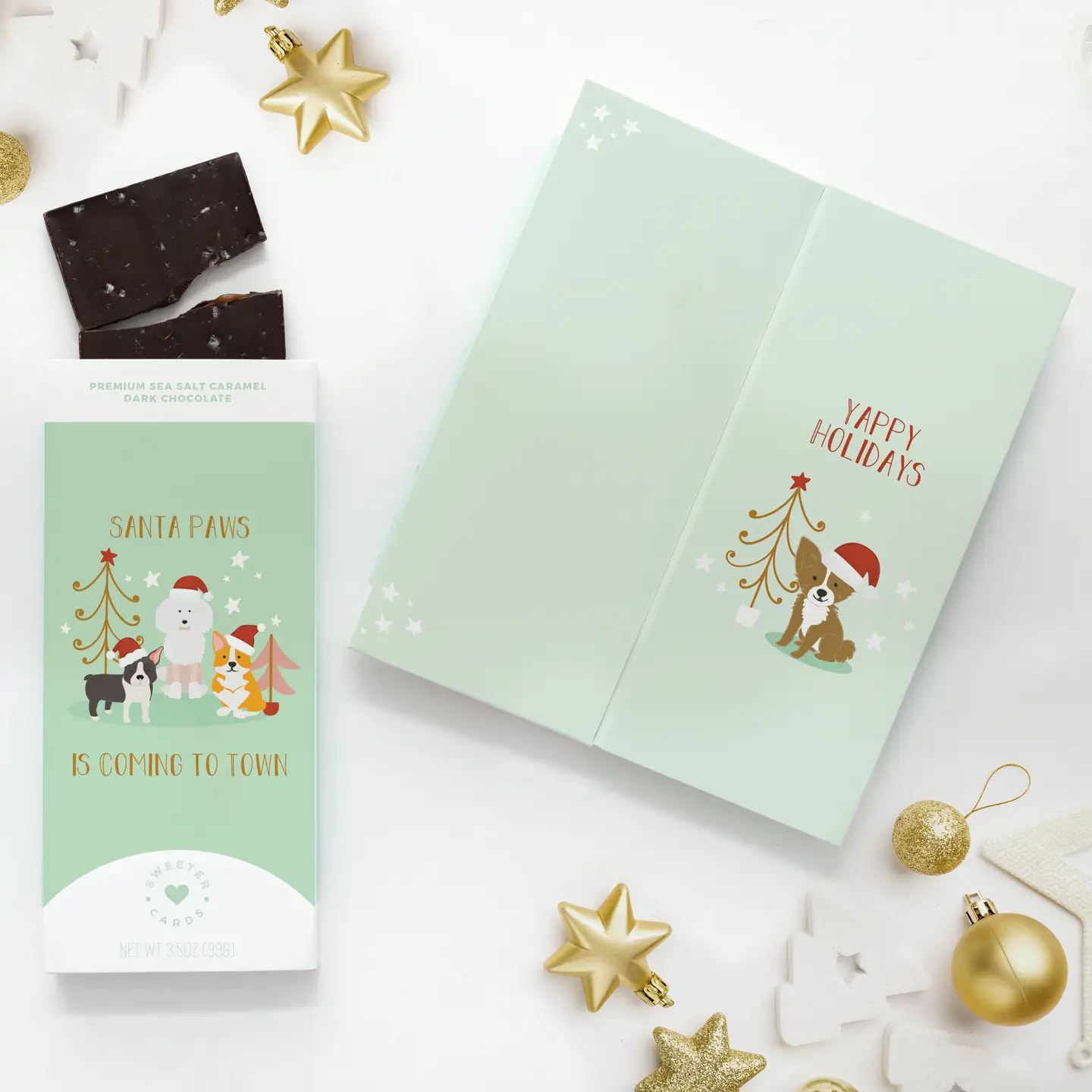 Santa Paws is Coming Chocolate Bar Card