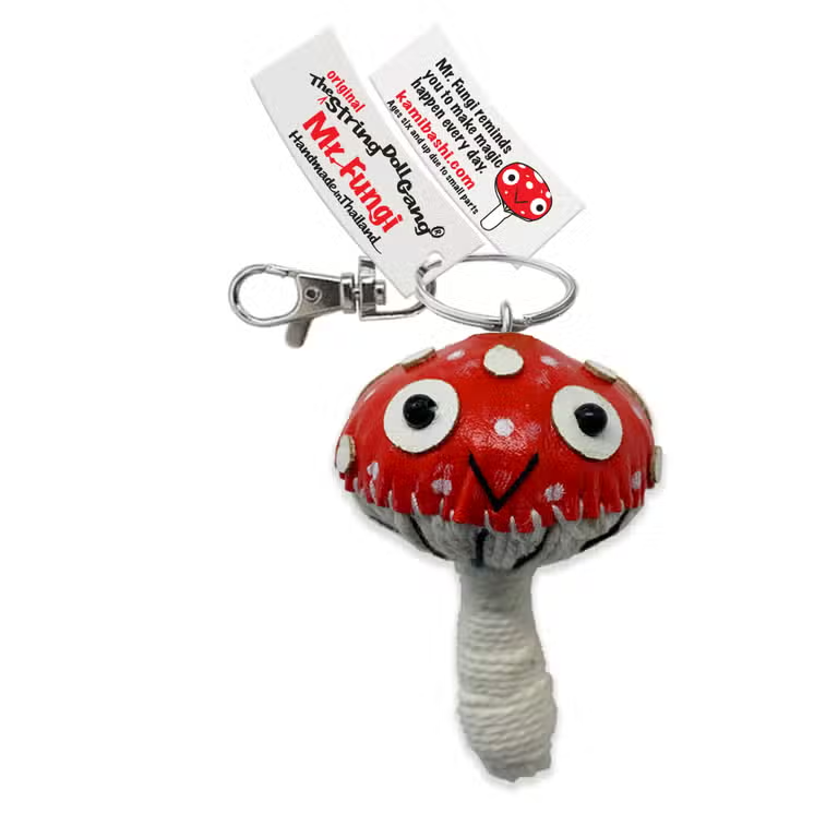 Mr. Fungi Mushroom String Doll Keychain