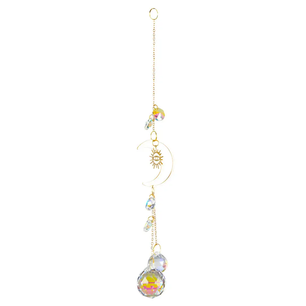 Moon + Evil Eye Crystal Suncatcher