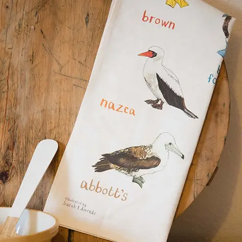 Boobies Bird Pun Cotten Tea Towel