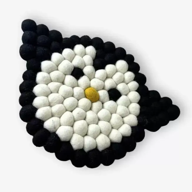 Penguin Felted Ball Trivet
