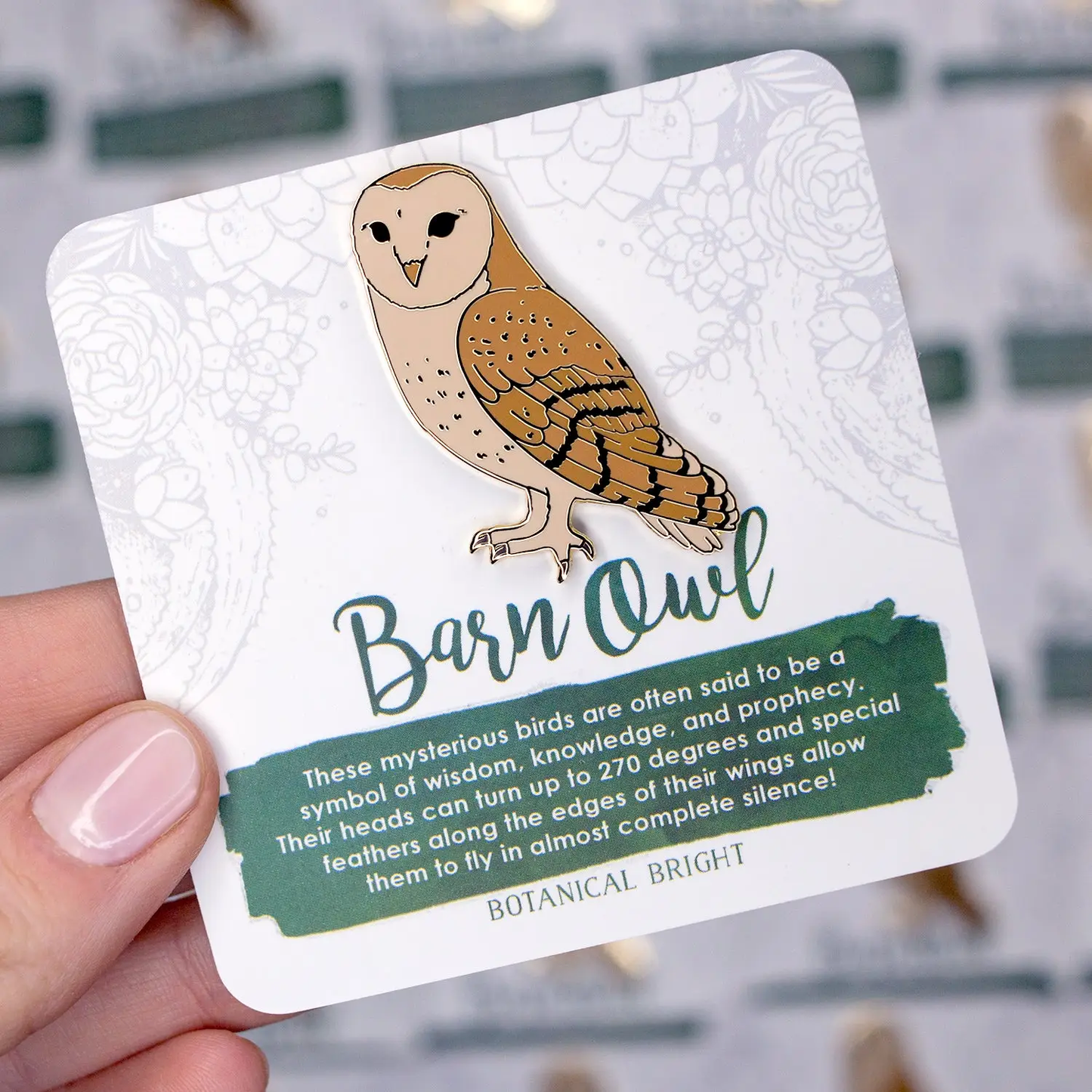 Barn Owl Enamel Pin