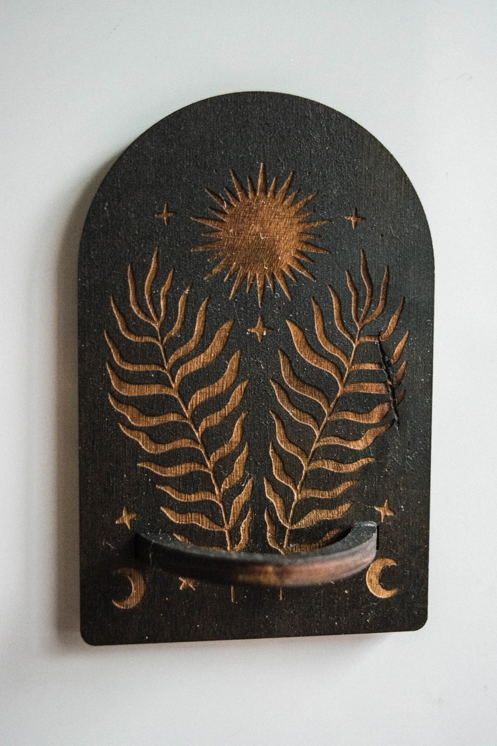 Sun + Ferns Airplant Wooden Magnet