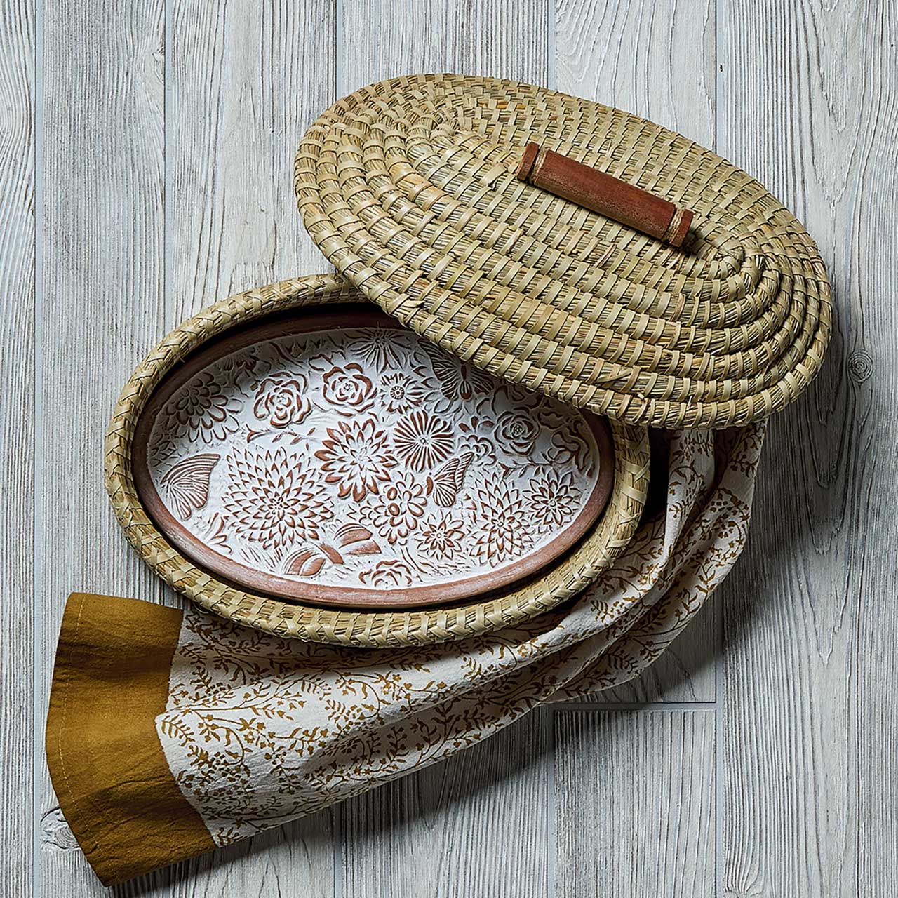 Breadwarmer with Lid Butterfly Garden