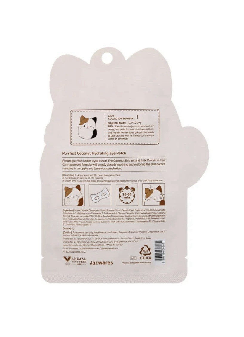 Squishmallows Cam Purrfect Coconut Hydrating Eye Patch