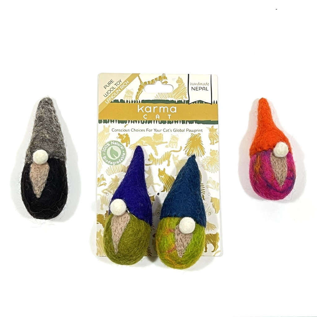 Wool Cat Toys Gnomes pk/2
