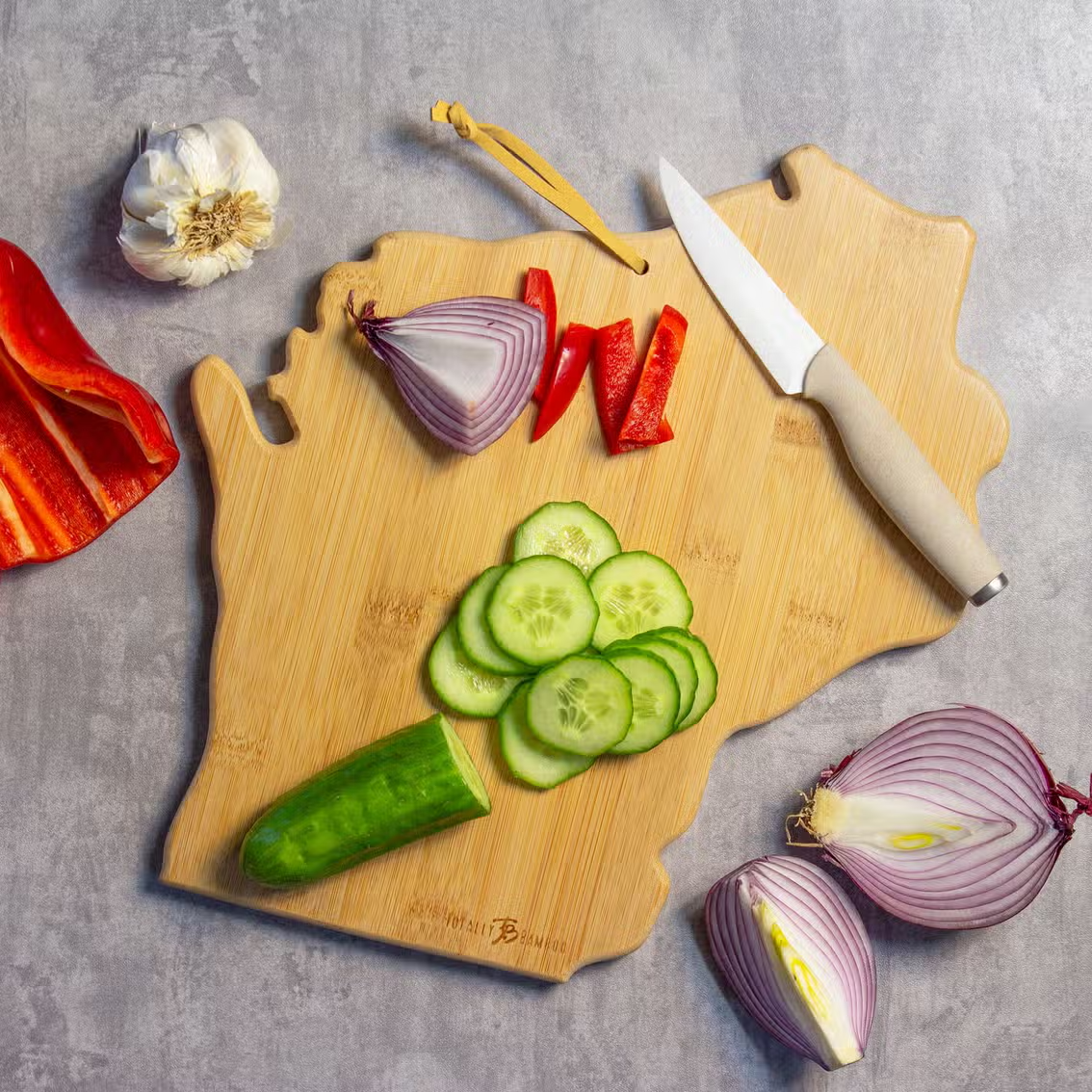 Wisconsin Cutting Board Fish Kiss