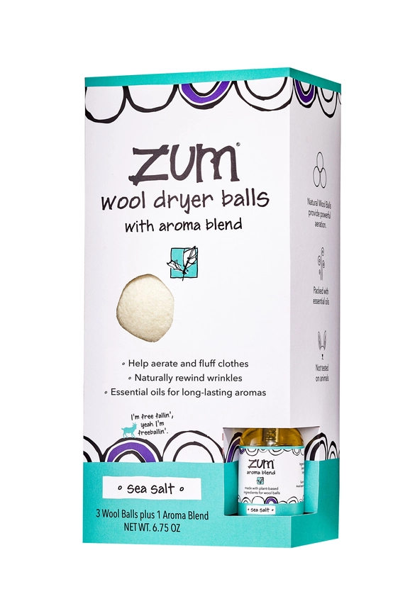 Zum Wool Dryer Balls w/ Oil - Sea Salt