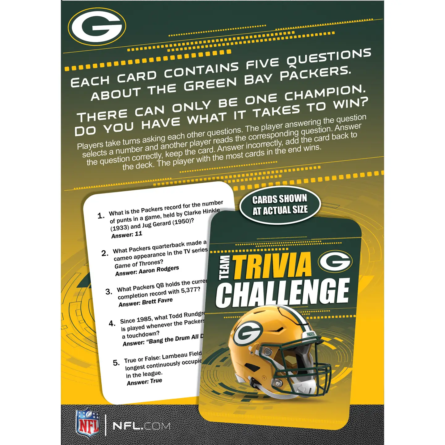 Green Bay Packers NFL Trivia Challenge