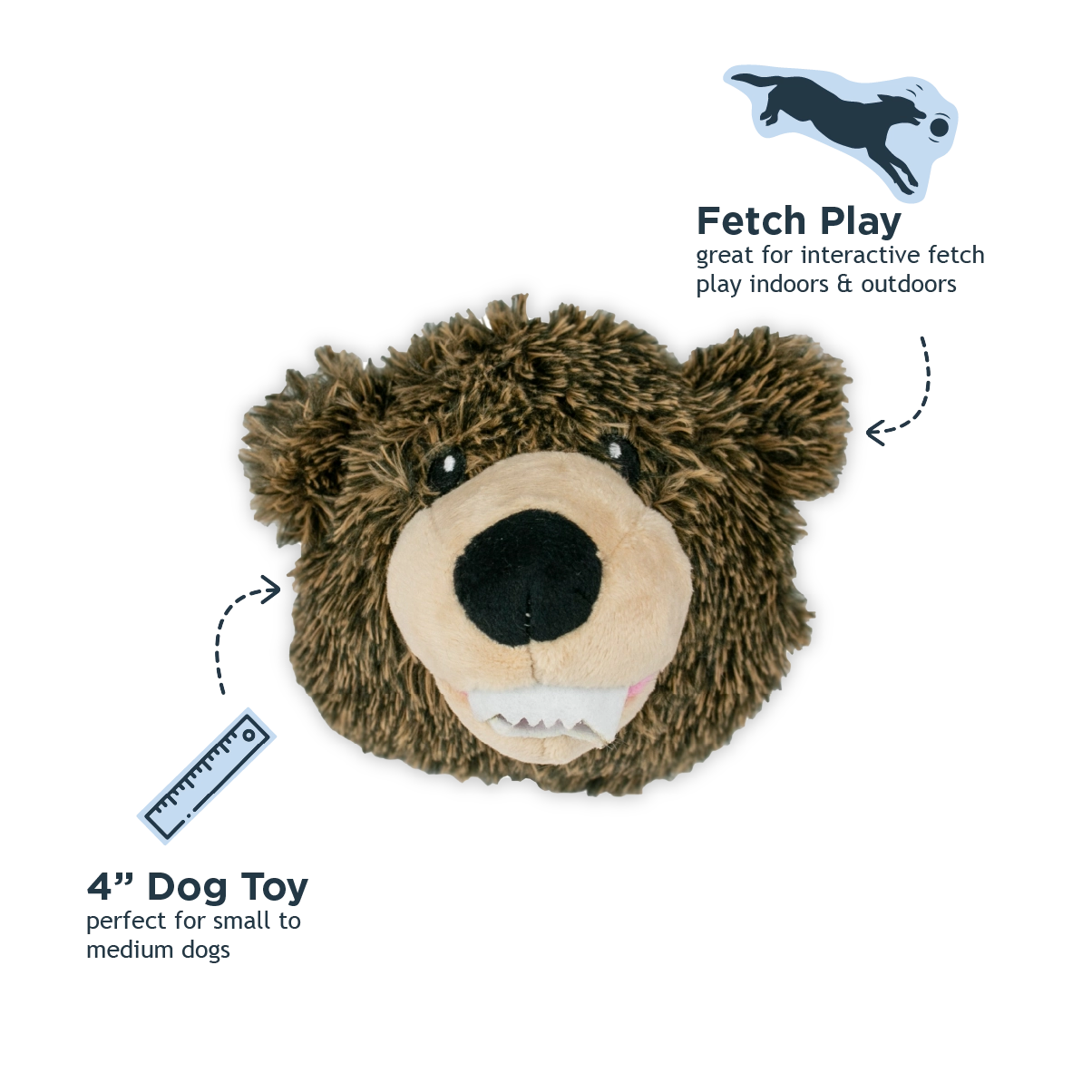 Grizzly 2-in-1 Fetch Ball Dog Toy