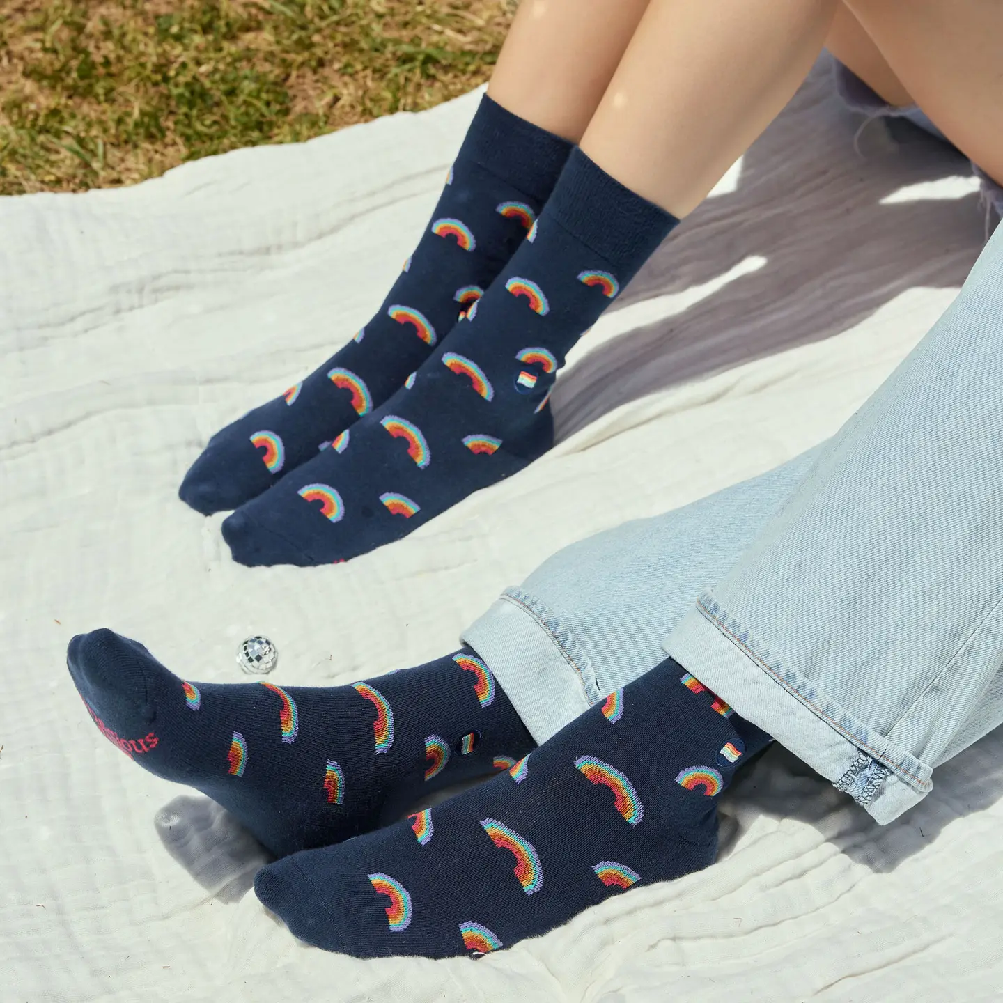 Socks That Save LGBTQ Lives Navy Rainbow