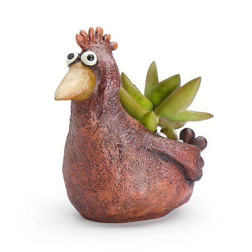 ceramic chicken planter pot Lil Red Hen Planter – Weeds