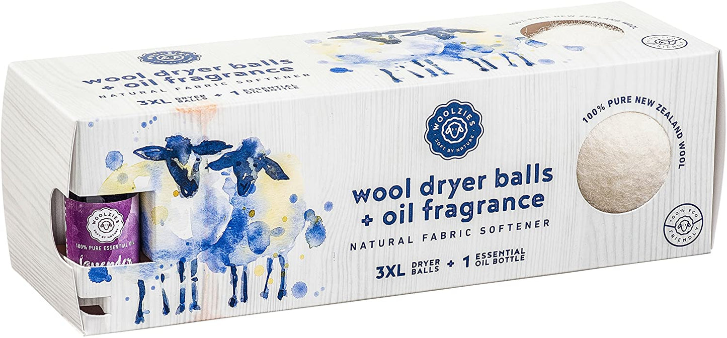 Wool Dryer Balls Set w/ Essential Oil