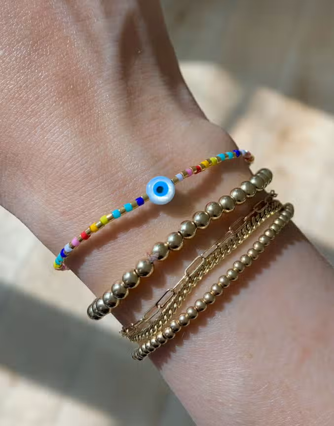 Rainbow Evil Eye Bracelet