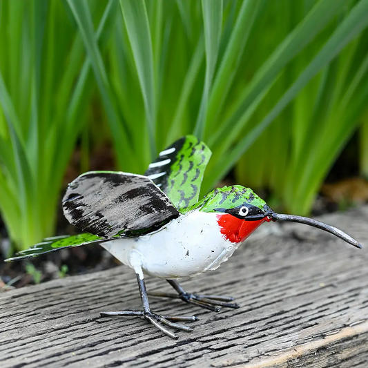 Recycled Metal Ruby Throated Hummingbird