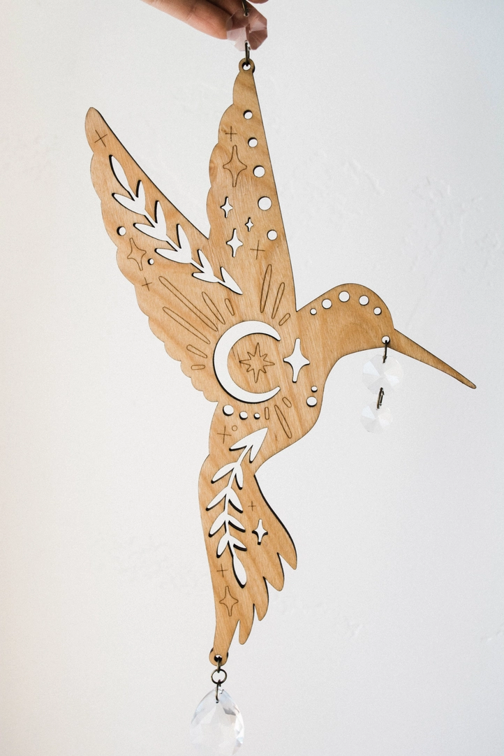 Hummingbird Wooden Suncatcher