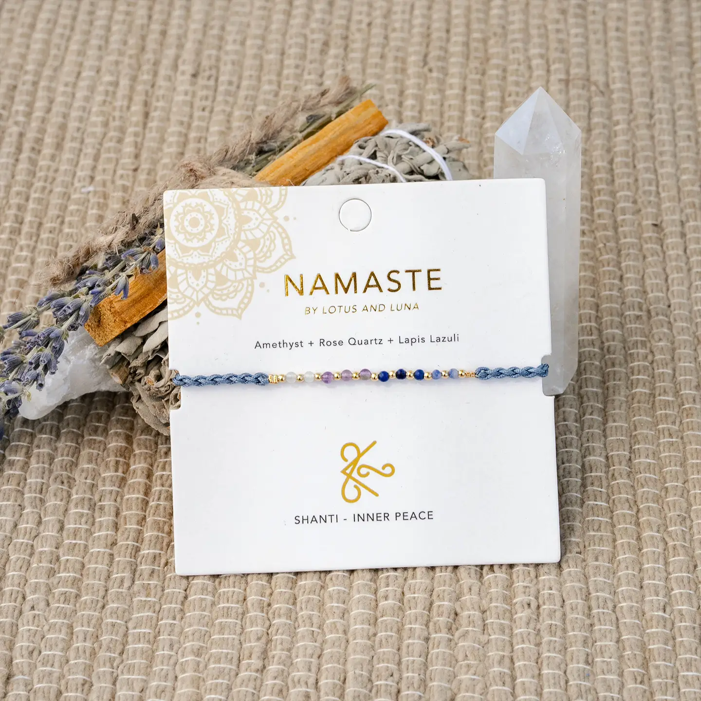 Shanti Namaste Inner Peace Healing Bracelet 2mm