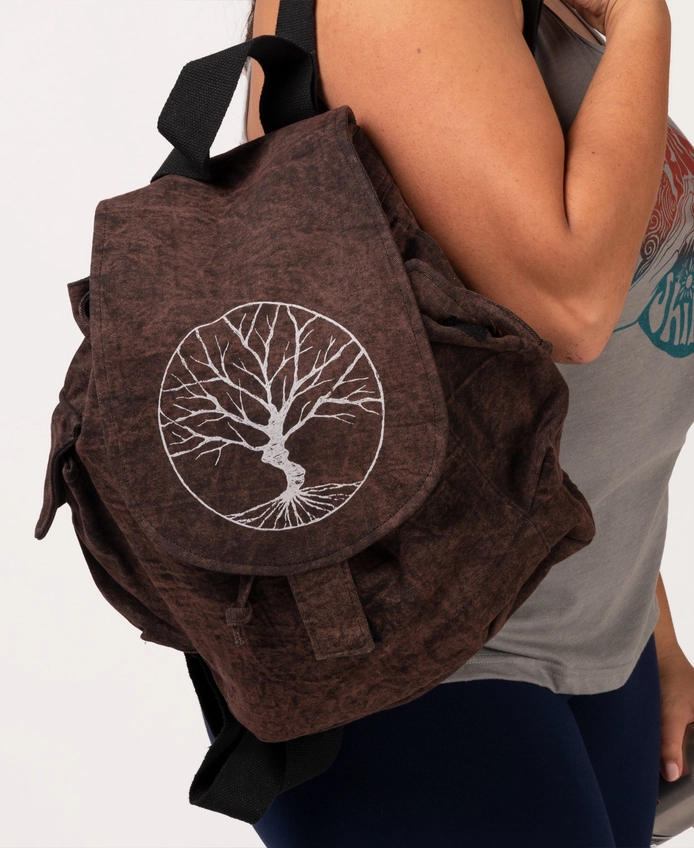 Sketchy Peace Tree Slouchy Backpack