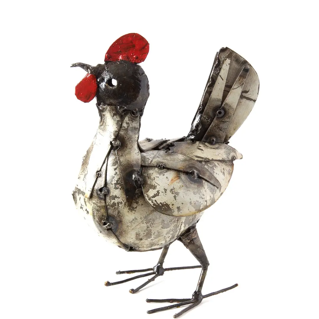 Sm Recycled Metal Hen