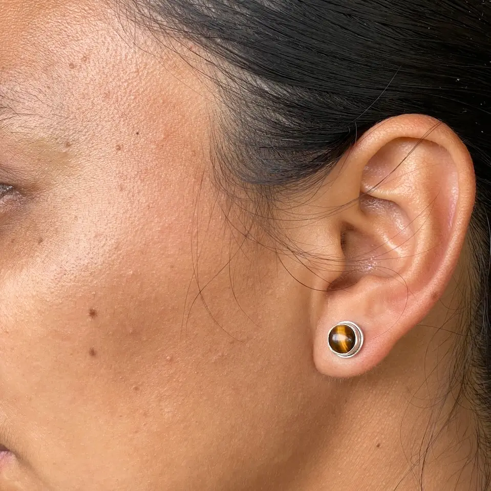 Sterling Silver Gemstone Stud Earrings