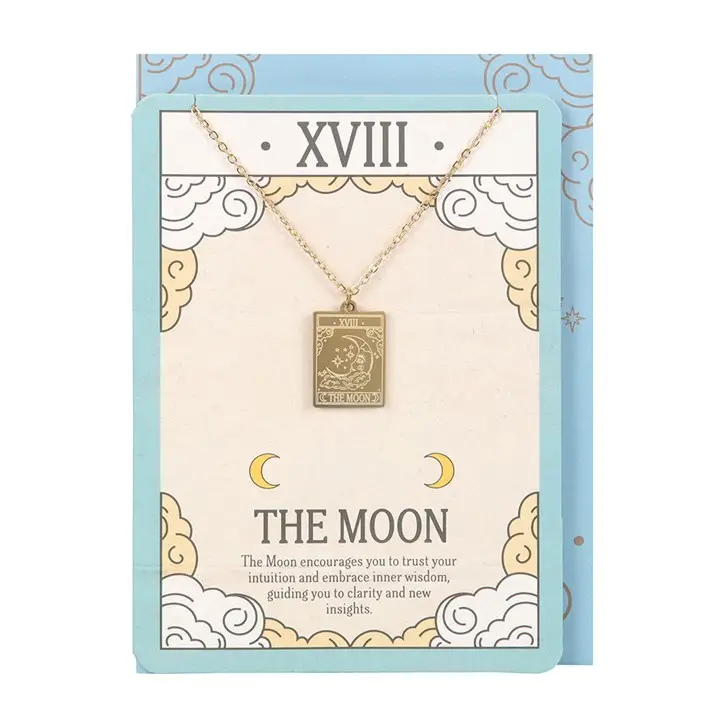 The Moon Vintage Tarot Necklace Card